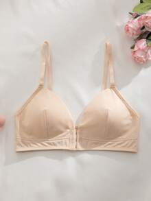 3 pezzi Reggiseno con chiusura frontale senza ferretto, imbottitura rimovibile, spalline regolabili, comodo e senza cuciture, biancheria intima da donna in stile dolce giapponese e coreano - Multicolore - Visualizzare 5