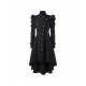 Black Stand-up Collar Mid-length Women's Coat