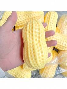 Large Soft Sticky Peanut Squeeze TPR Hollow Ball Stress Relief Toy, Realistic Cheese Slow Rebound Pressure Release Toy - Multicolor - View 6