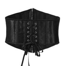 1 chiếc áo corset kiểu cung đình cổ điển dành cho nữ, áo corset thắt eo kèm thắt lưng, có thể phối cùng chân váy, áo sơ mi, đầm để dự tiệc, lễ hội Halloween. - sa tanh đen - Xem 4