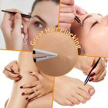 Bộ 4 nhíp nhổ lông mày bằng thép không gỉ, Bộ dụng cụ trang điểm đa chức năng để nhổ lông mày, tẩy lông và chải chuốt Tẩy lông, Tẩy lông mặt, Tông đơ cắt tóc, Tông đơ cắt tóc, Đồ dùng cắt tóc, Cắt tóc, Túi, Sắp xếp, Lưu trữ, Phụ kiện tóc - Nhiều màu - Xem 8