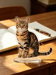 1 pieza Soporte acrílico personalizado con foto de mascota, placa acrílica personalizada de perro o gato, decoración de escritorio de doble cara transparente, recuerdo conmemorativo lindo de animal, cartel de retrato de mascota personalizado, regalo de cumpleaños para amante de mascotas, decoración de estantería para el hogar u oficina - Multicolor 3 - Ver 3