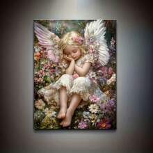 1pc [30*40cm/11.8*15.7in]5D Acrylic Diamond Painting Kit, Angel Pattern, Suitable For Adult Beginners DIY Mosaic Diamond Art, Full Drill Handmade DIY Diamond Painting, Suitable For Living Room, Bedroom, Office Wall Decor Hanging Painting, Surprise Art Home Decor Gift For Family And Friends, Frameless - No Frame - View 2