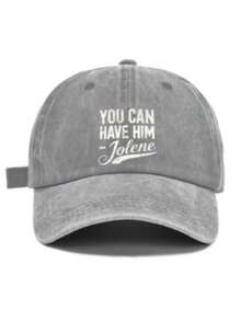 You Can Have Him Jolene Washed Vintage Baseball Cap, Country Music Lyrics Slogan Adjustable Dad Hat, Dolly Parton Inspired Casual Trucker Hat,Sun Hat - 酒紅色 - 查看 5