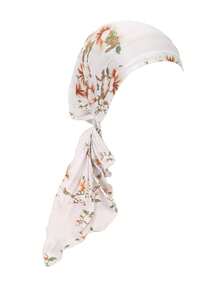 1pc Curved Two-Tail Hat Floral Elastic Headscarf Muslim Printed Turban Hat Headscarf - Color - View 11