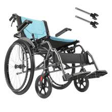 VEVOR Wheelchair, Durable Aluminum Alloy Ultra-Lightweight Wheelchairs, Portable Wheelchair With Flip-Back Desk-Length Arms, 3-Position Adjustable Footrests, 18-Inch Wide Seat, 250lbs Weight Capacity - 250lbs - View 8