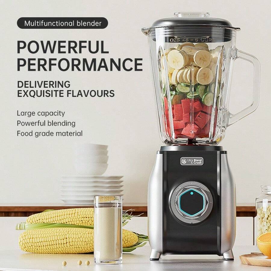 Feizsmile Licuadora de encimera de 1,5 L con motor de cobre, 3 ajustes de velocidad, desmontable para una fácil limpieza, apta para hacer jugo, batidos, puré y comida para bebé