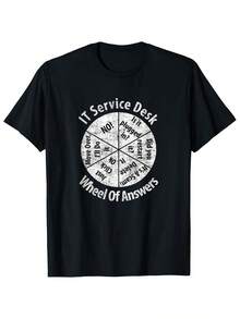 Camiseta Divertida para Hombre con la Frase "for it Service Desk Joke"| Regalo de Humor para Soporte Técnico, Profesionales de TI, Graduados y Geeks de Computadoras - Camiseta Casual de Manga Corta con Cuello Redondo con Acronimios de TI y Frases de la Mesa de Ayuda| Para todas las estaciones, estilo vintage, cuello redondo - Negro - Ver 6