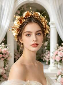 Băng đô cài tóc hình lá nguyệt quế vàng kiểu La Mã, vòng hoa cài tóc cô dâu giả vàng cổ điển, trang trí cho tiệc chiêu đãi, chụp ảnh, liên hoan, lễ tốt nghiệp, lễ kỷ niệm, biểu tượng chiến thắng. - Vàng - Xem 4