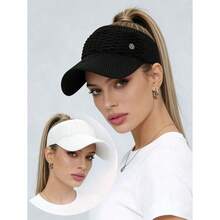 1pc Unisex Adjustable Sun Visor Hat, Casual Multifunctional Breathable Sun Protection Cap, Suitable For Daily Wear, Fashion & Versatile - M-marked Visor - View 7