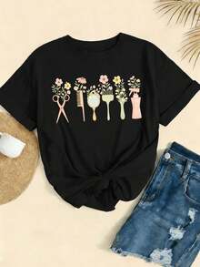 Women T-Shirts - Black - View 2