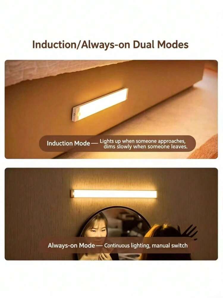 Rechargeable Motion Sensor Light, 3-Color Adjustable, Ultra-Long Lasting, Wireless Installation Suitable For Cabinet, Closet, Entrance And Wine Rack - Ultra-thin Cabinet Lights - View 4