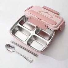 Hộp cơm trưa hình chữ nhật bằng thép không gỉ, có chức năng mở nắp bằng tay, được làm từ chất liệu PP, tiện lợi để mang theo bữa trưa. - Nhiều màu - Xem 13