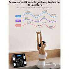 Bascula Digital Inteligente Con App Control Peso y Carga USB Báscula de peso inteligente multifuncional - Negro - Ver 4
