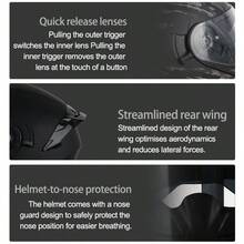 High Quality DOT Motorcycle Helmet Four Seasons Motocross Racing Modular Flip Up Casco Men Women Off Road Helmet Unmasked - 戰艦-極光紅 - 查看 4