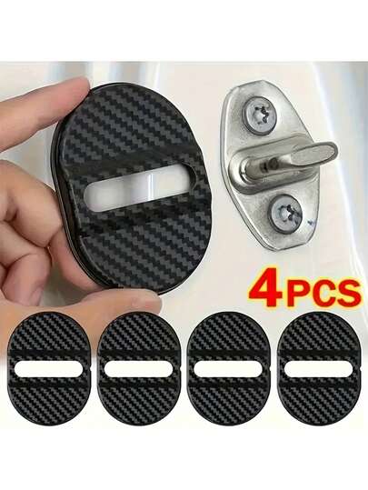 4pcs Car Door Lock Protector, Anti-Rust Plastic Pad, Anti-Collision Door Guard, Shock Absorbing, Noise Reduction, Sealing Gasket, Suitable For Daily Use, Travel, Vacation, Business Trip, Practical Gift For Men And Women