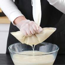 可重複使用細網尼龍濾袋，適用於製作果汁、起司、冷萃咖啡，過濾與擠壓，超細網尼龍濾布多功能食品濾袋，廚房必需品，理想的聖誕廚房禮物送給廚師 - 白色 - 查看 3