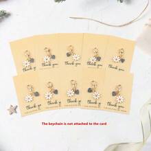 10pcs Of White Daisy Heart Keychains, Paired With A Card That Says Thank You For Helping Me Grow, Making It An Ideal Gift For Teachers, Coaches, Mentors, Parents, And Friends. Perfect Additions And Gifts Gifts For Mother, Father, Graduation, And Teacher - Multicolor - View 3