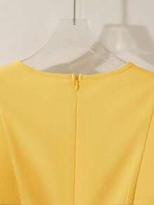 Vestido corto casual azul elegante y romántico para vacaciones y uso diario en el trabajo, vestido azul cielo, vestido azul primavera, vestido azul pastel, vestido azul bebé, vestido elegante para trabajo para mujer, vestido elegante, vestido de lujo para mujer, vestido casual de verano de alta calidad para mujer - Amarillo - Ver 7