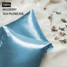 2-Pack 22 Momme 6A Grade Mulberry Silk Naked Feel Pillowcases - 400 Thread Count Cooling Breathable Invisible Zipper Hypoallergenic Naked-Sleep Grade For Bedroom Travel Living Room RV Gift Bedding. - White - View 8