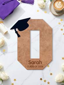 1 pieza Libro de mensajes de graduación de madera personalizado, texto personalizable, Clase de 2026, regalo para mujeres y hombres, decoración de escritorio para fiesta de graduación, accesorio fotográfico premium - Multicolor - Ver 23