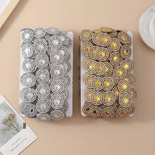 1 yarda Cadena de cuentas de línea de telaraña de acrílico de 3,5 cm Decoración del hogar, boda, fiesta, ropa, accesorio DIY, material de vestido con borde de costura - Multicolor - Ver 1