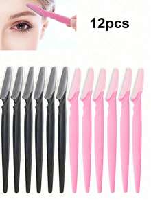 12pcs Safety Eyebrow Trimmer & Razor Set, Exfoliating Scraper, Body Hair Removal Trimmer & Facial/Eyebrow Razor Kit, Long Handle Safety Blades With Precision Guard, Women Eyebrow Shaping Tools, Suitable For Daily Use Or Travel, Essential Hair Salon & Beauty Travel Accessories - Multicolor - View 19