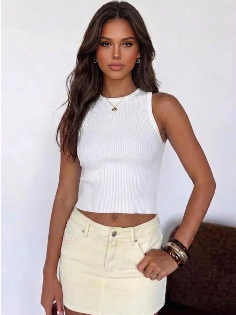 Women's Solid Color Casual Versatile Daily Wear Top - White - View 1