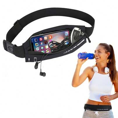 Bolsa de cintura para correr unisex, mochila de cintura compacta con bolsillo para teléfono, accesorio de bolsa de cintura para trotar y hacer ejercicio