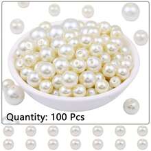 Hạt cườm thủy tinh tròn giả ngọc trai dễ thương, kích thước 4-12mm, nguyên liệu tự làm trang sức cho vòng cổ, vòng tay, hạt rời. - Ngọc trai giả bằng thủy tinh - Xem 64