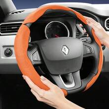 Hocasen 適用於 Renault Alcantara 麂皮方向盤套 新款運動設計 分段式防滑 快速安裝 超薄 適用於 Sandero/Clio/Duster/Captur/Master/Kwid/Trafic/Austral/Arkana/Megane/Kangoo/Express/Megane-E/Kardian 黑色 咖啡棕 摩卡棕 - Segmented Sport Suede Steering Wheel Cover - 查看 4