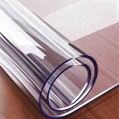 1pc PVC Transparent Table Protector Cover - 0.25mm Thick, Heat Resistant, Waterproof, Scratch-Resistant, Oil-Proof, Suitable For Home And Hotel Plastic Table Covers