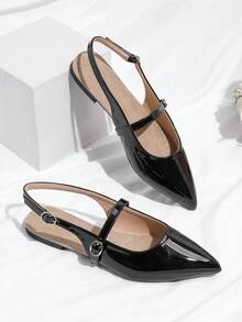Women's High-End Slip-On Flat Mary Jane Shoes - Black - View 3