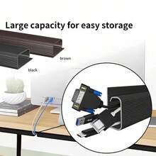 1pc 40cm/15.75in Under Desk Cable Management Tray, PVC Power Cord Concealer, Wire Organizer Raceway - Multicolor - View 9