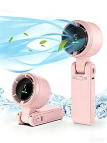 Multi-Function Handheld Mini Turbo Fan, Available In Pink, White, Black And Blue. Can Be Used As A Portable Cooling Fan. Adjustable Wind Speed, Ice-Cold Air Design Helps Lower Body Temperature, Helping You Escape The Summer Heat. - Multicolor - View 11