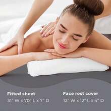 ForPro Waterproof SPA Treatment Massage Sheet Set for Massage Tables Machine-Washable Includes Fitted Sheet and Face Rest Cover Cool Grey - Gris Fro - Ver 6