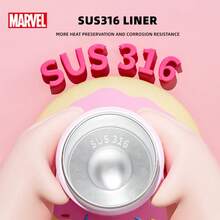 Taza térmica de peluche de Spiderman de Disney, acero inoxidable 316 con asa y correa, botella de agua aislada de cilindro recto, termo escolar - HM3496 - Ver 14