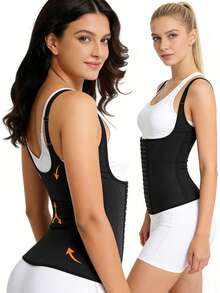 1pc New Women's Summer Breathable Sauna Waist Trainer Vest, Fitness Training Waist Belt, Sweat-Wicking Slimming Women's North Boundary, Neoprene Tight Waist Cincher With 4 Rows Of Hooks, Suitable For Weight Loss, Fitness, Yoga And Running - Black - View 7