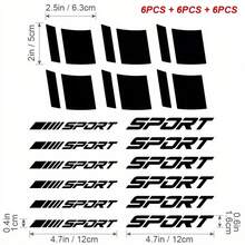 18片装反光跑车轮毂乙烯基贴纸，赛车条纹贴花 - 18pcs - 查看 6