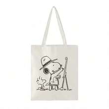 1 geantă drăguță din pânză Snoopy, geantă de mână pentru studenți cu capacitate mare, geantă de cumpărături cu desene animate Charlie Brown, potrivită pentru depozitarea rechizitelor școlare, recompense pentru clasă, cărți, cadouri de sărbători, cadouri pentru întoarcerea la școală, genți de plajă, articole esențiale pentru vacanță - Multicolor - Vizualizare 4