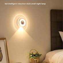 1pc LED Clock Night Light, Eye-Caring Wall Lamp/Spotlight With Built-In Rechargeable Battery, Long Battery Life, Modern Minimalist Nordic Design, Smart Motion Sensor Light, Multiple Lighting Modes - Night Light - View 6