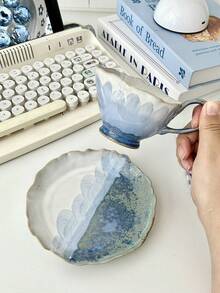 Bộ 1 cốc sứ cổ điển ombre, cốc cà phê và đĩa lót họa tiết hoa cổ điển chất lượng cao, cốc nước chịu nhiệt, cốc trà chiều và tráng miệng thanh lịch, cốc sữa ăn sáng tại nhà, cốc dùng trong ký túc xá, quà tặng cho người yêu, quà tân gia, quà sinh nhật. - Nhiều màu - Xem 5
