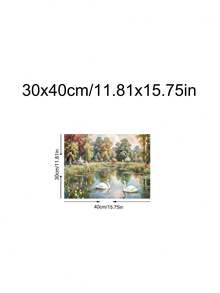 1pc Swans Landscape Painting, French Country Vintage Romantic Swan Couple Art Print, Festival Gift,Suitable For Bedroom,Living Room, Office,Wall Arts,Wall Decor,Home Decor,Room Decor, Canvas Wall Art, Posters, Wall Art With Frame, Optional Frame ﻿ ﻿ - 1PCS - View 18