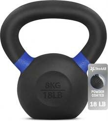 Yes4All Pesas Rusas para Ejercicio de Hierro Fundido con Revestimiento en Polvo, 4-32 kg o 9-71 lb Pesa Rusa, 4 6 8 10 12 14 16 20 24 32 Kgs Kettlebell en casa y Entrenamiento de Fuerza - Azul oscuro - Ver 2