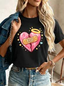 Dam-T-shirts - Svart - Visa 1