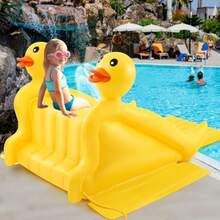 Seenelling - Tobogán inflable gigante de 98 pulgadas tobogán acuático inflable en 3D juego de agua al aire última intervensión piscina de verano juego de juguete para niños y adultos fiestas - Amarillo - Ver 2