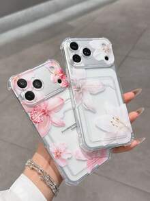 Estuche de teléfono a prueba de golpes con lirios rosas y blancos, regalo de primavera - transparente 5 - Ver 3