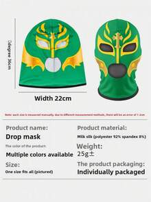 Wrestling Mask For Party Role Play, Funny Hero Printed Milk Silk Fighting Mask - Multicolor - View 4