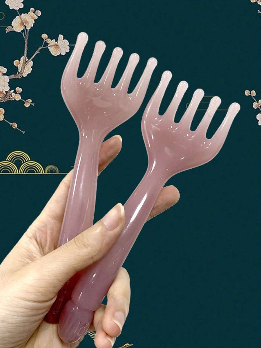 2件套头部按摩器，刮痧板按摩工具，便携式手持SPA头部按摩器，深度放松，背部按摩，学习用品，刮痧板，淋巴引流，细胞发光，背部按摩器，学校用品，旅行用品，旅行必备，居家必备，SPA，按摩工具，按摩，按摩师，SPA，便携式手持树脂放松工具，父亲节母亲节礼物