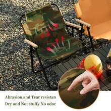 T-ZBDZ Silla de camping plegable, silla plegable con reposabrazos, portátil, capacidad de carga de 150 kg, silla de pesca, silla de jardín para camping, balcón y playa. - Verde militar - Ver 5